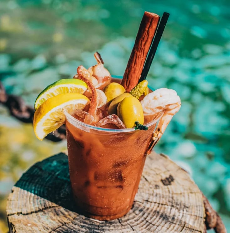 Cocktails on the deck at the Thirsty Tarpon Bar