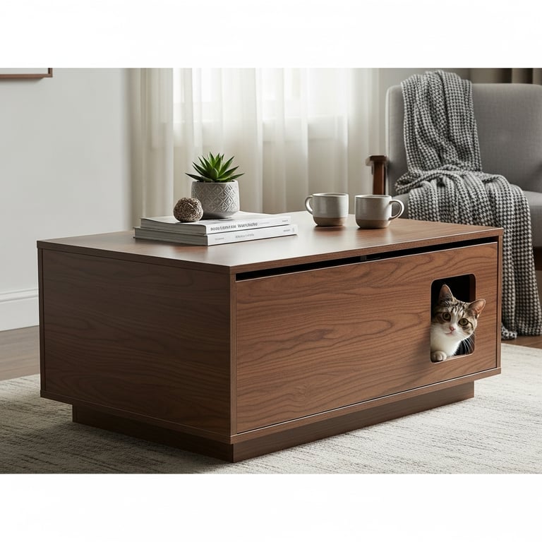 Stylish Coffee Tables That Double as Hidden Cat Litter Enclosures