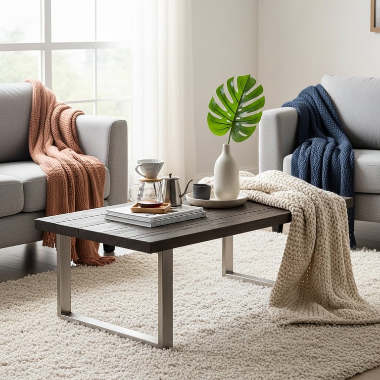 Stylish Coffee Tables to Pair with Cozy Living Room Throws