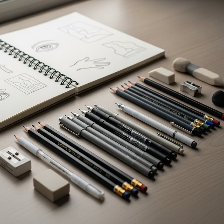 Essential Pencil and Pen Sets for Beginning Sketchbook Artists