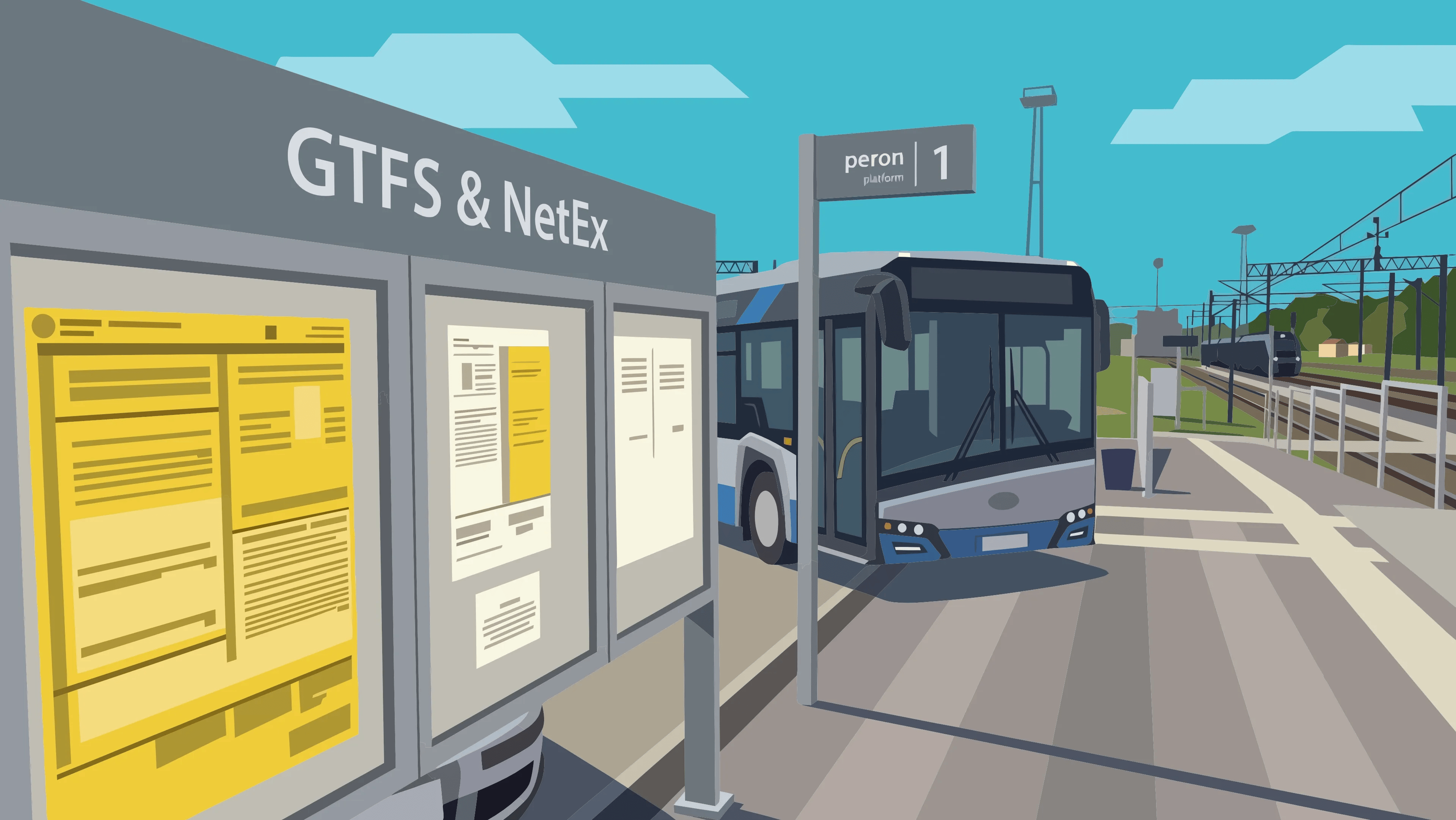 Rozkład jazdy na stacji; gtfs netex; autobus; pociąg