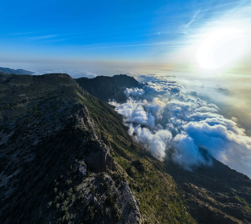 Soudah mountain top with sun light