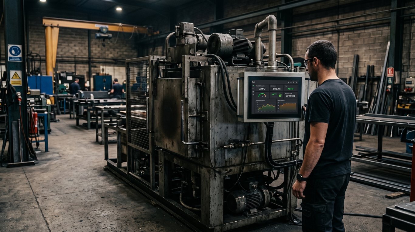 Machine industrielle connectée suivie à distance par son fabricant