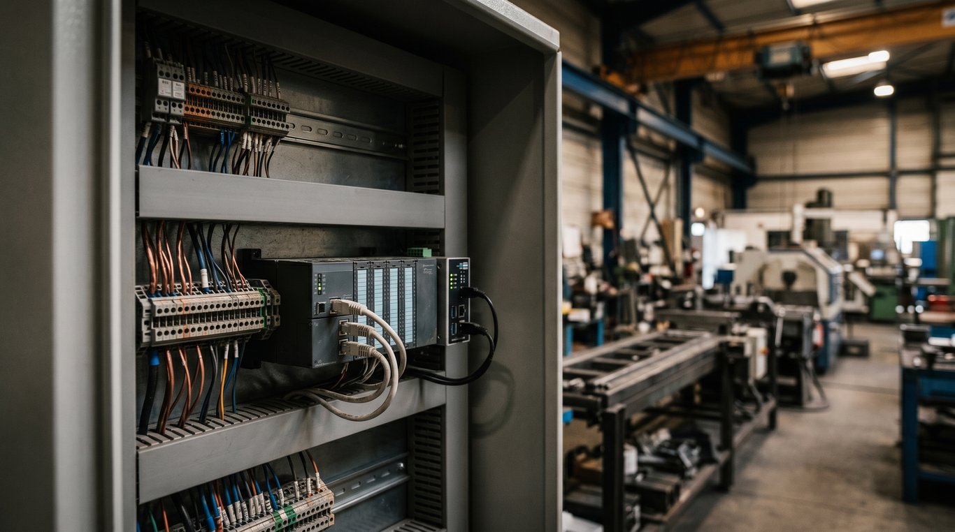 Automate et collecte de données dans une armoire électrique industrielle