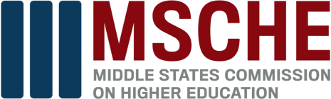 Logo of the Middle States Commission on Higher Education with the acronym MSCHE in bold red letters.