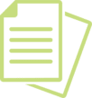 Two green document icons, one in front of the other, symbolize files or paperwork.