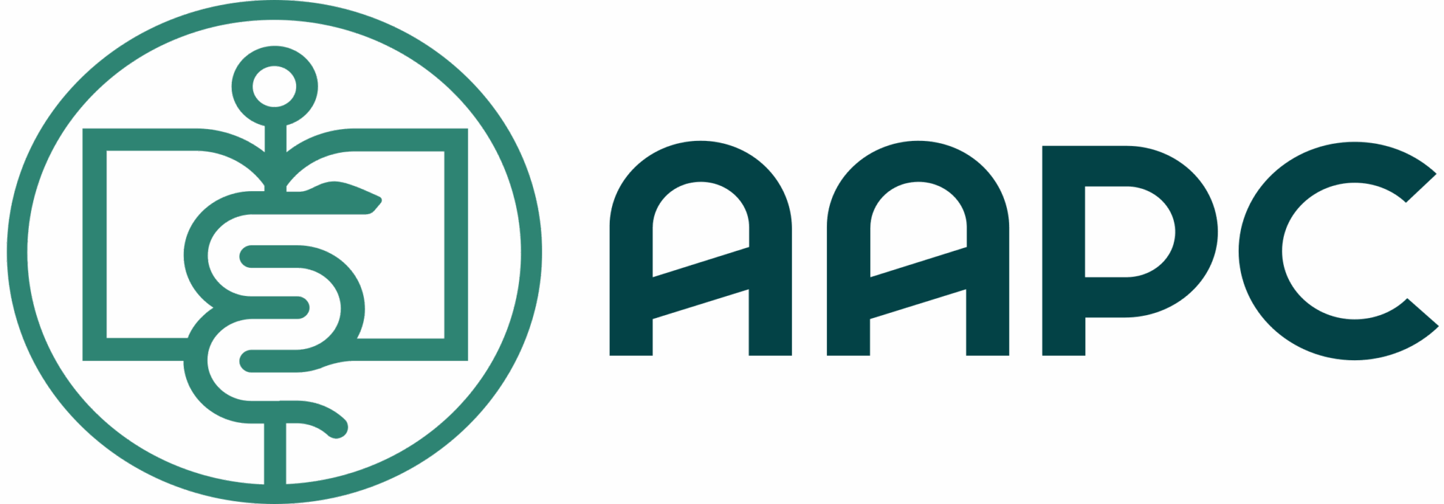 Green AAPC logo with a medical symbol (caduceus) inside an open book next to the acronym.