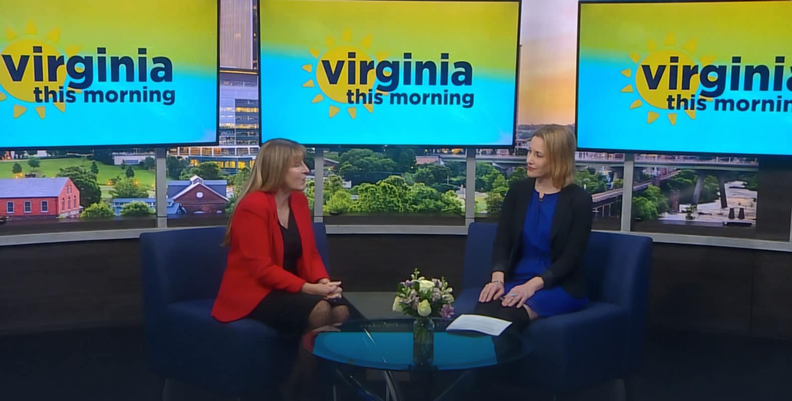 Two women seated in a studio during a "Virginia This Morning" segment discussing a topic.