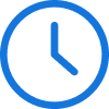 A blue clock icon showing the time as 10:10.