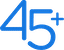 Blue "45+" text indicating an age group or demographic.