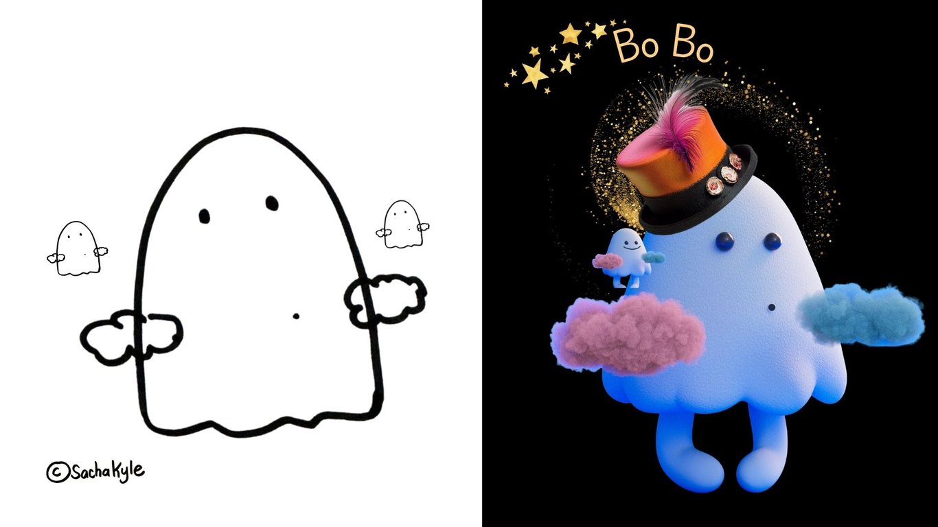 Bo Bo original drawing and design exploration