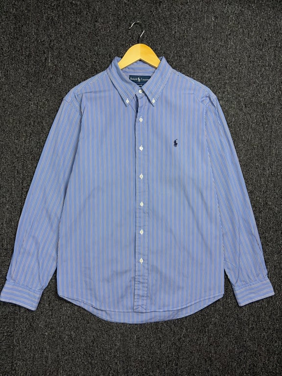 Polo Ralph Lauren — Polo Ralph Lauren Custom Fit Striped Button Down Shirt (Size Large-Xlarge, Like new)