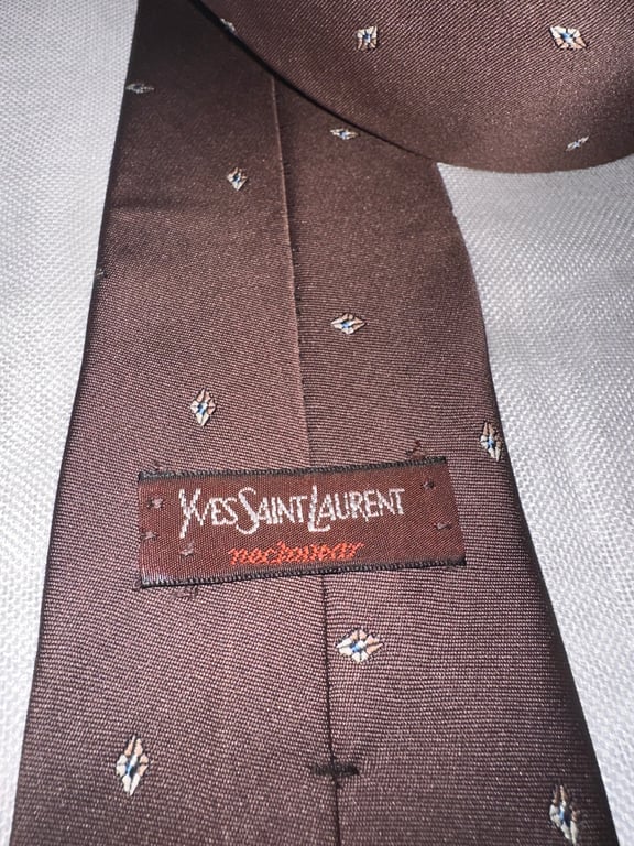 Yves Saint Laurent — Yves Saint Laurent Geometric Pattern Silk Tie (Size One Size, Good)