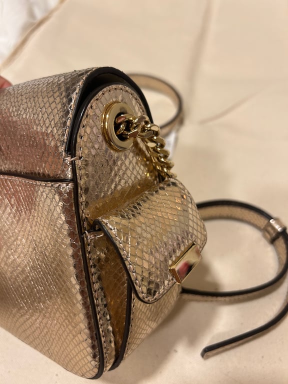 Michael Kors — Michael Kors Gold Snakeskin Embossed Crossbody Bag (Good)