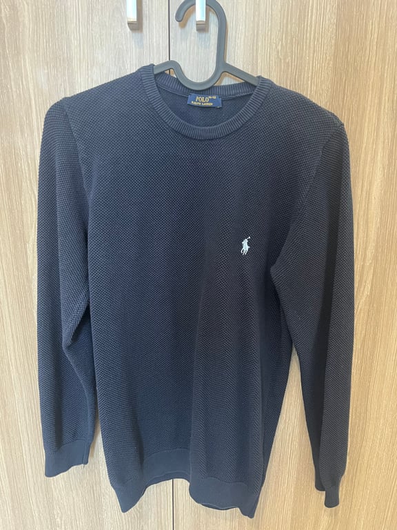 Ralph Lauren — Ralph Lauren Navy Blue Waffle Knit Jumper (Size 9Y, Good)