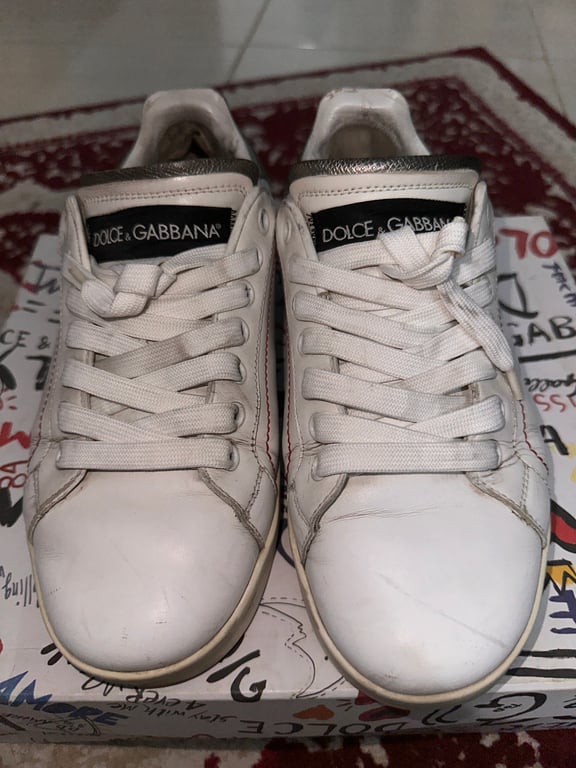 Dolce & Gabbana — Dolce & Gabbana White Sneakers (Size EU 37.5, Worn)