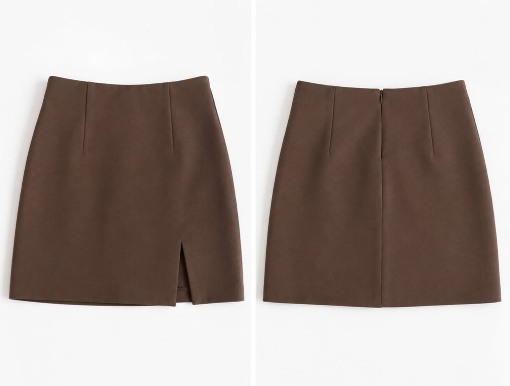 Stradivarius — Stradivarius Brown Mini Skirt with Slit (Size S, Like new)