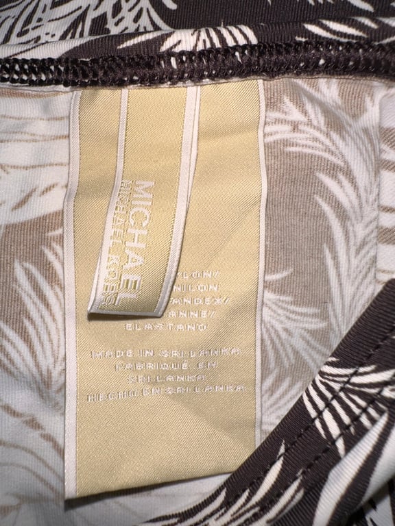 Michael Kors — Michael Kors Brown & White Tropical Print Skirt M (Size M, Good)
