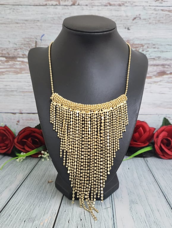 Hajmaal — Hajmaal  unique goldtone and crystal fringe necklace (Size One Size, New with tags)