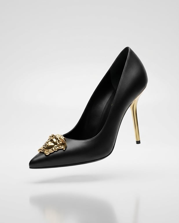 Versace — Versace Medusa Metal Heel Leather Pumps (Size EU 39, Like new)