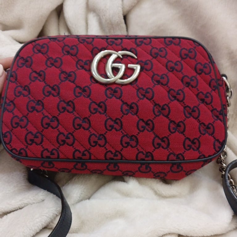 Gucci — Gucci GG Marmont Red Quilted Canvas Camera Bag (Size One Size, Good)
