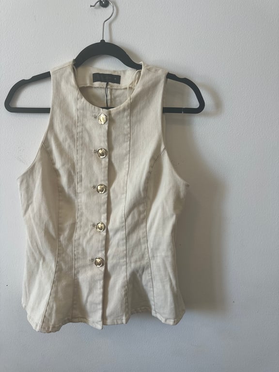 Zara — Zara peplum denim stretch vest (Size L, Like new)