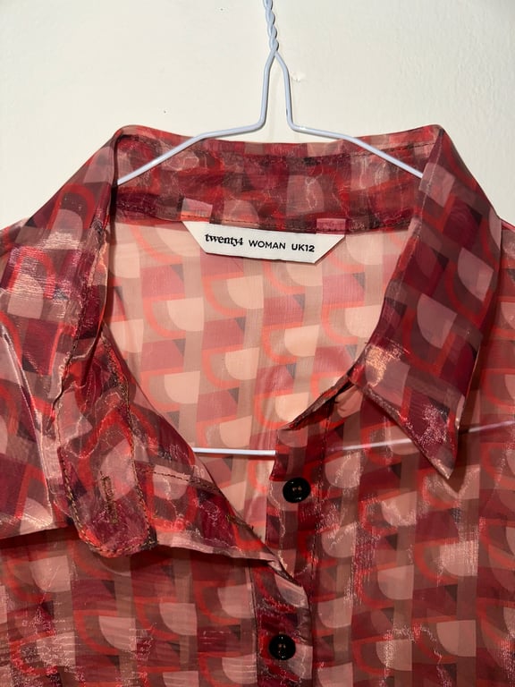Twenty4 — Twenty4 Woman Sheer Print Blouse – UK12 (Like new)
