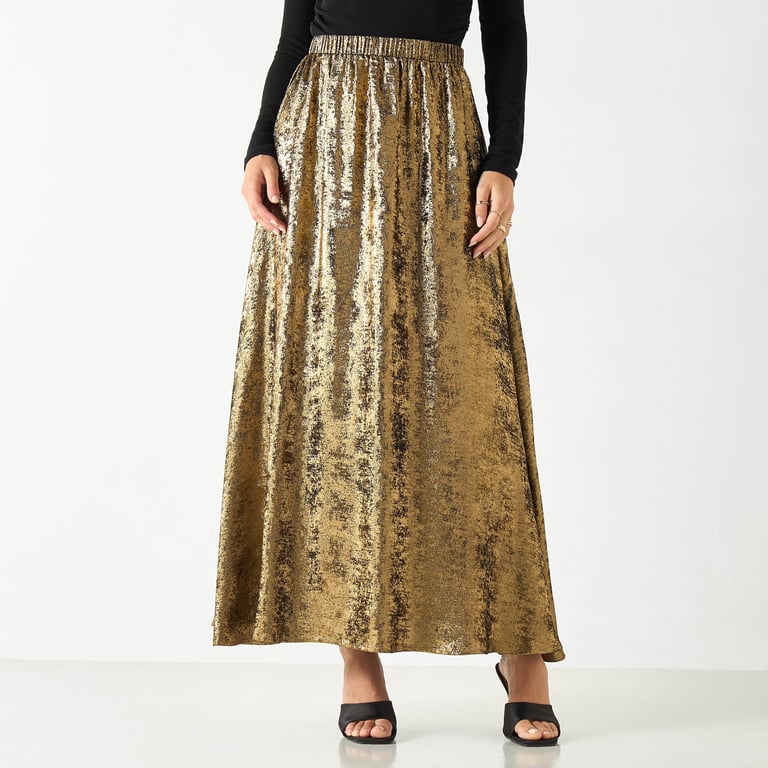 Centrepoint — Centrepoint Gold Maxi Party Skirt (Size M, Good)