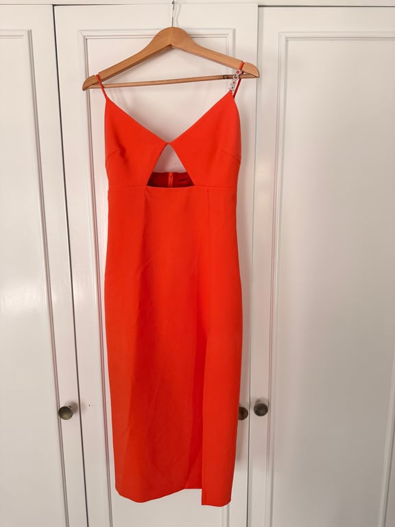 Hugo Boss — Hugo Orange dress with slit and bust cut out (Size 38, Like new)