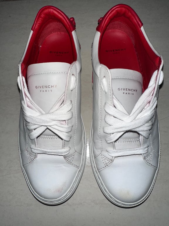 Givenchy — Givenchy White & Red Urban Street Sneakers (Size EU 36, Good)