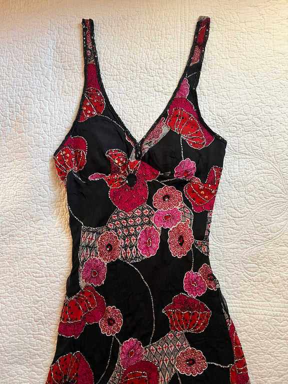 Nite chic — Black floral beaded dress from Nite chic (Size M, Good)