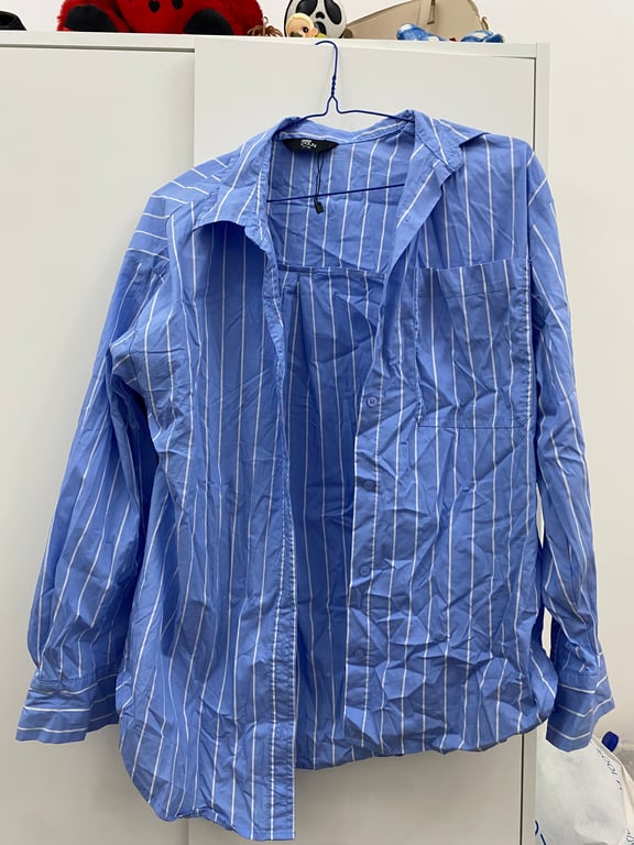 Max Fashion — Max Fashion Blue Striped Long Sleeve Shirt (Size L, Good)