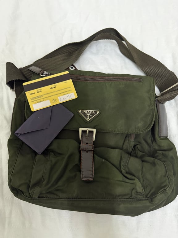 Prada — Prada Vela Ebano Messenger Bag (Good)