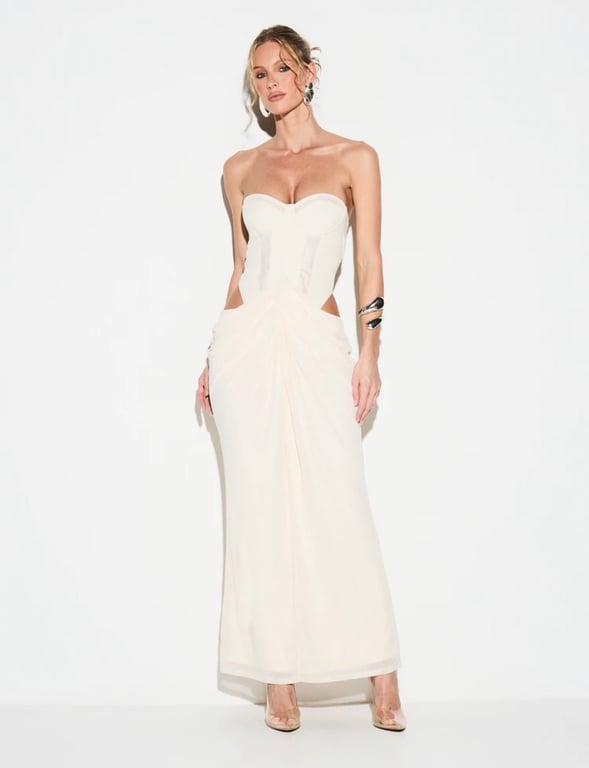 Shein — Beige dress with corset (Size XS, Like new)