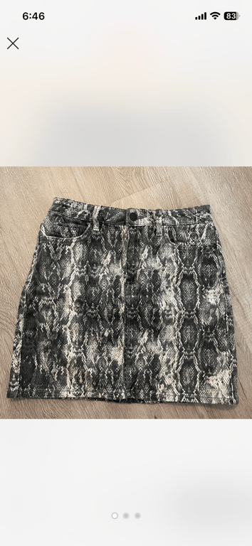 Zara — Zara Snake Print Denim Mini Skirt (Size XS, Good)