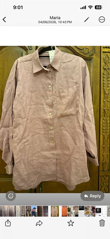 Oysho — Oysho Mauve Linen Shirt (Size M, New with tags)