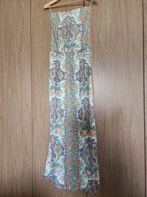 Mango — Mango Strapless Floral Paisley Maxi Dress (Size S, Fair)