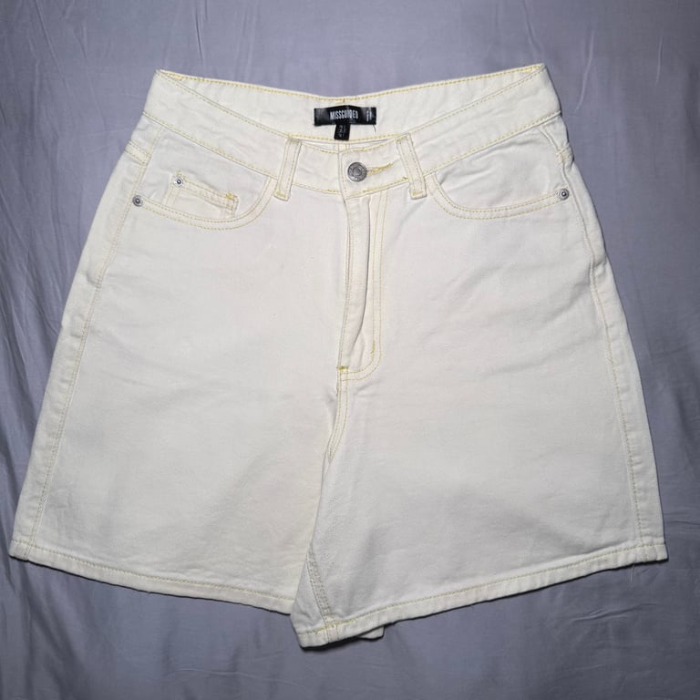 Missguided — Missguided Yellow Denim Shorts (Size S, Good)