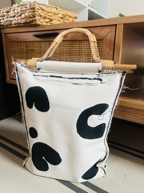 tma — handmade hand painted bamboo bag (Size One Size, New with tags)