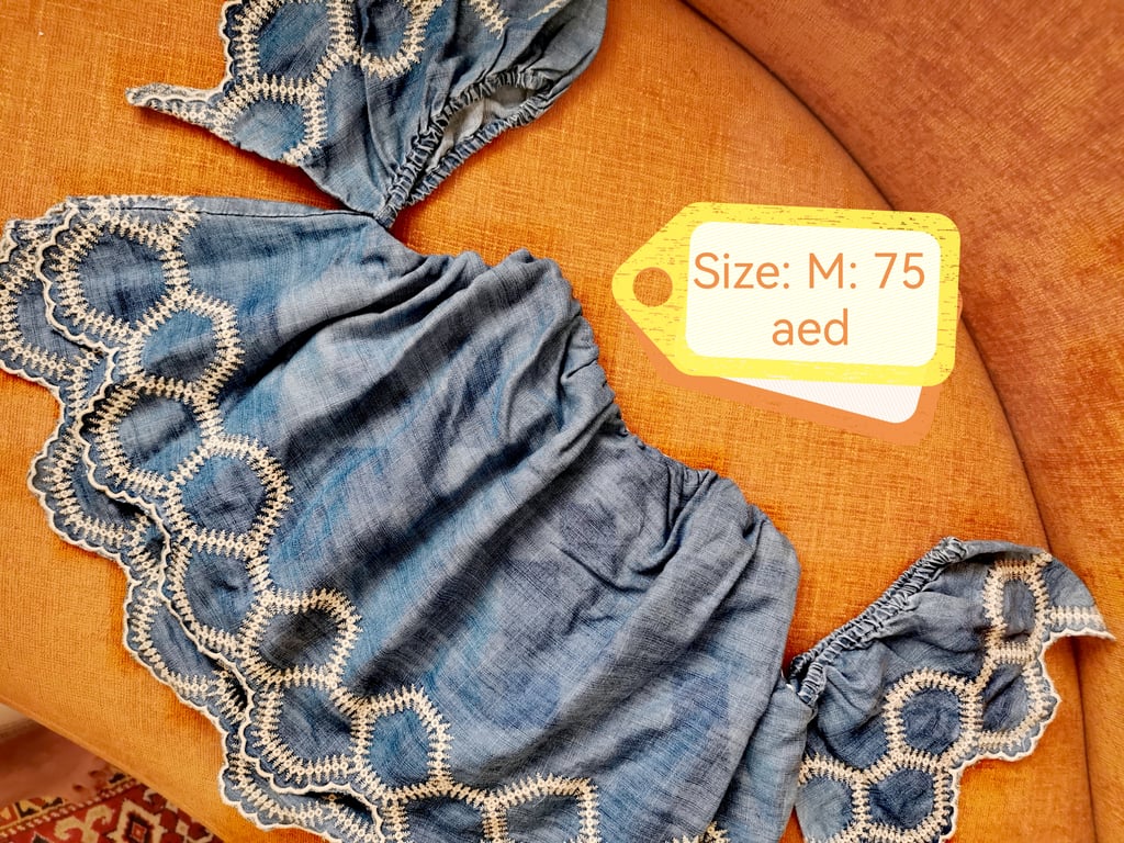 Guess — Guess_Denim Offshoulder Tops (Size M, New with tags)
