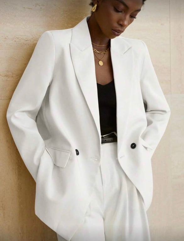 Shein — White Blazer Jacket (Size XS, Good)