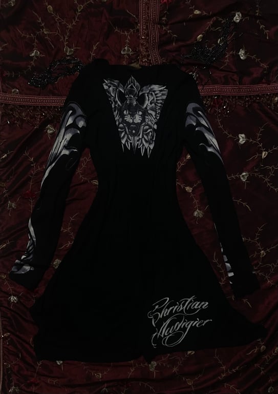 Christian Audigier — Christian Audigier black viscose cardigan (worn once) (Size XS, Like new)