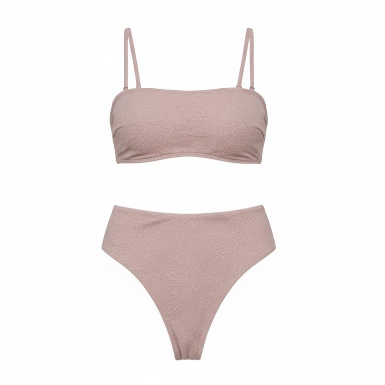 Pretty me — Pretty Me beautiful ash rose textured bandeau set (Size L, Like new)