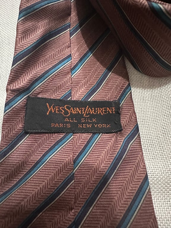 Yves Saint Laurent — Yves Saint Laurent Striped Silk Tie (Size One Size, Fair)