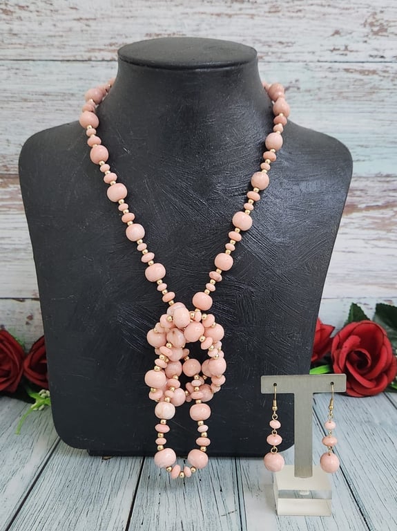 Hajmaal — Hajmaal  good quality  marbled peach acrylic bead (المقاس One Size, جديد بدون ملصق)