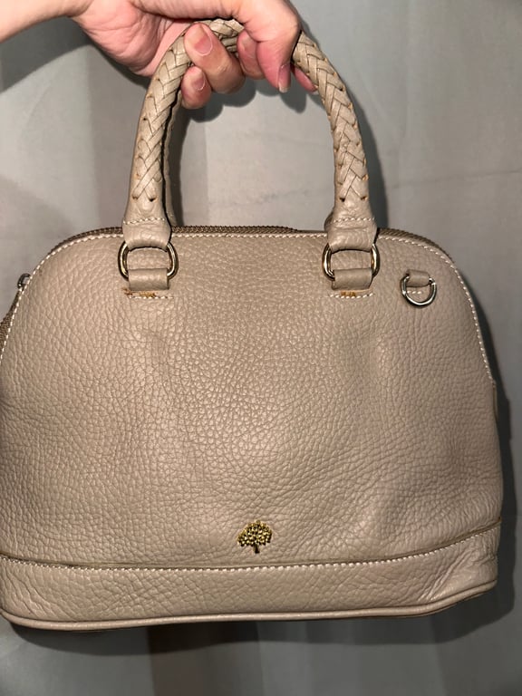 Mulberry — Mulberry Beige Grained Leather Small Amberley Satchel (Good)