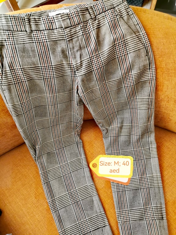 Mango — Mango_Checkered Brown Trouser (Size M, Good)