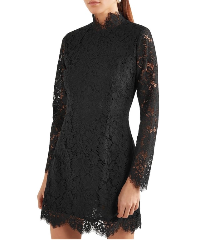 Ganni — GANNI black lace mini dress (Size 42, Like new)