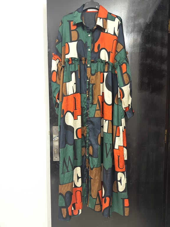 Unknown — Oversized silk maxi dress. (Size XL, Like new)