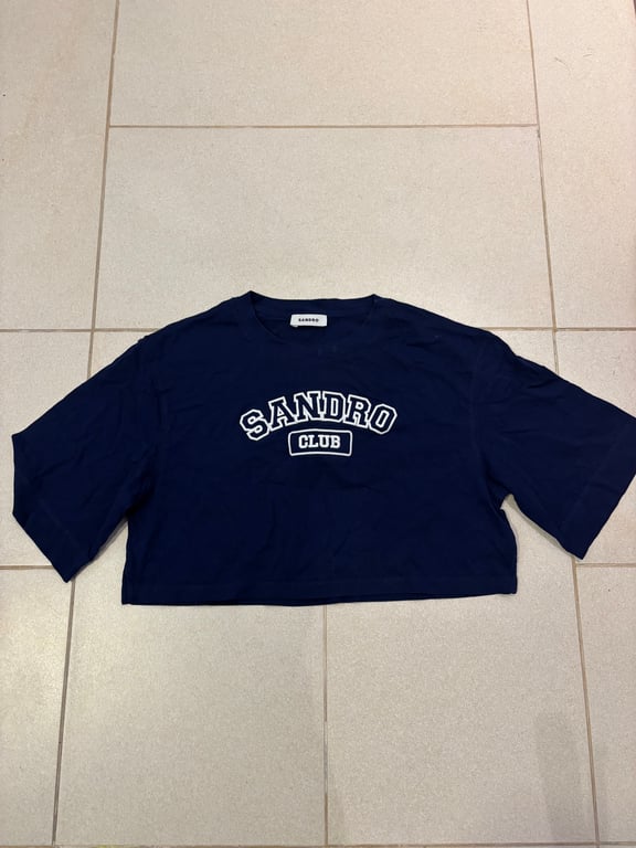 Sandro — Navy blue crop top (Size S, Good)